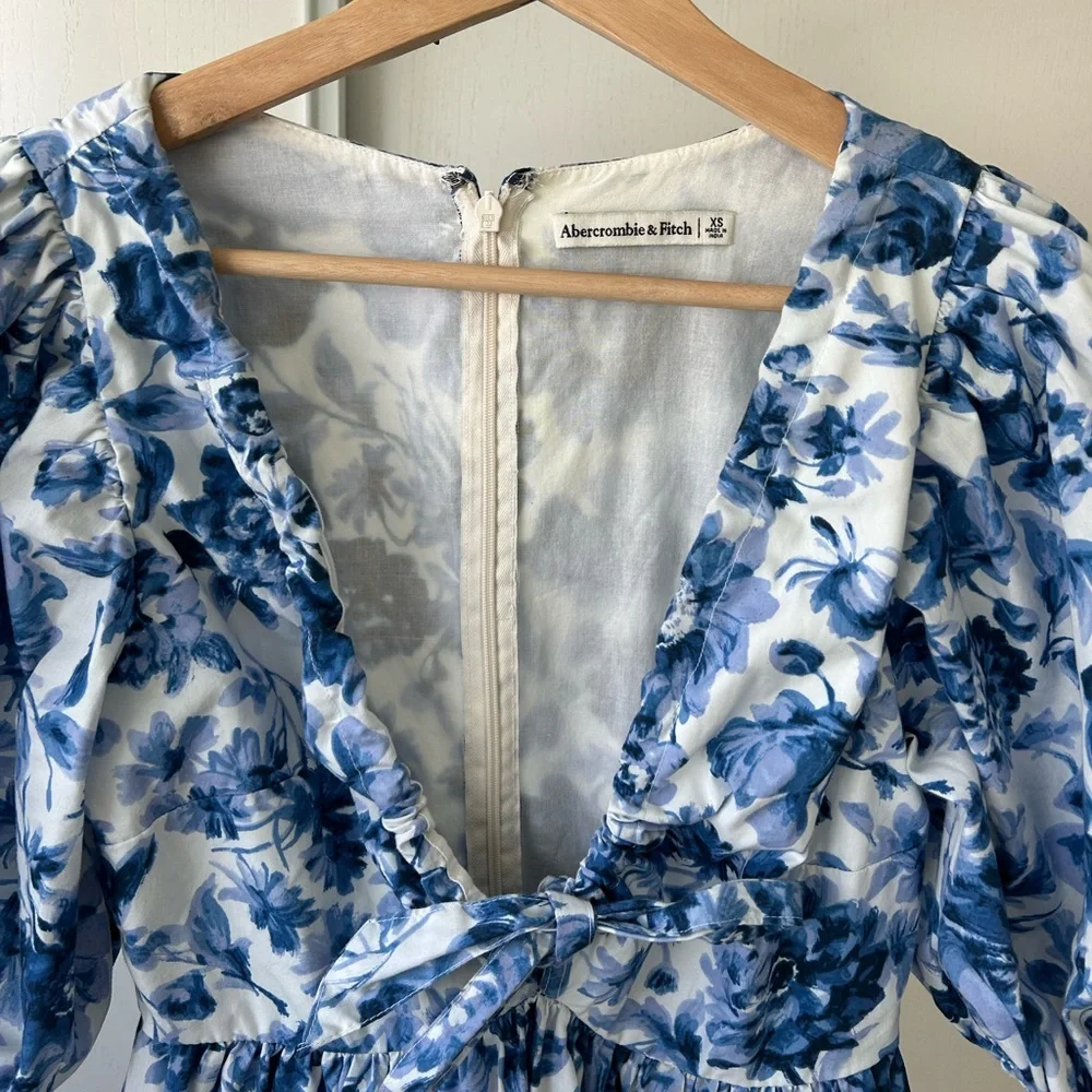Abercrombie & Fitch blue and white babydoll dress size xs - Picture 6 of 8